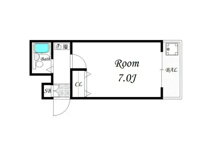 シティパレス生駒東新町(1K/1階)の間取り写真