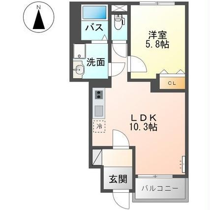 カーサ みらい(1LDK/1階)の間取り写真