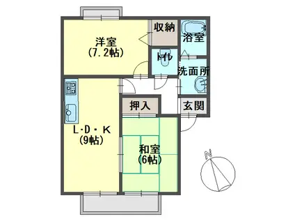 ルモンド・オーA棟(2LDK/1階)の間取り写真