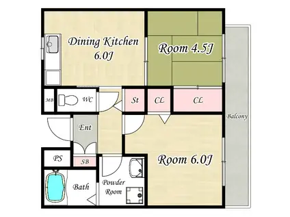 NEW FRIEND MANSION(2DK/1階)の間取り写真