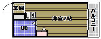 VIVI本町(ワンルーム/4階)の間取り写真