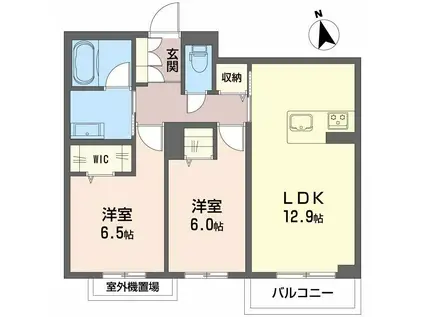 AXIS助信(2LDK/3階)の間取り写真