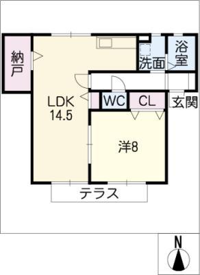 コンフォール(1LDK/1階)の間取り写真