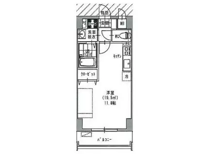 BLU MARE(ワンルーム/8階)の間取り写真