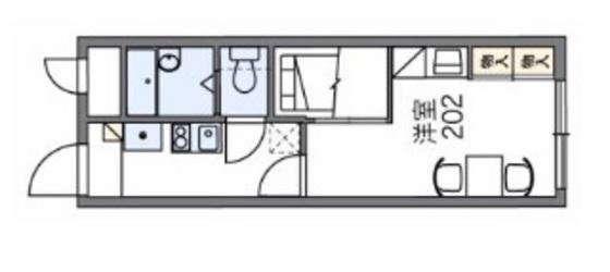 レオパレス国泰寺(1K/15階)の間取り写真