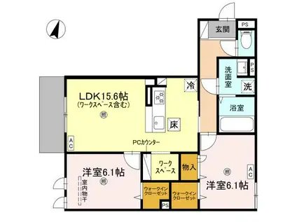 ラメゾン高羽町(2LDK/3階)の間取り写真