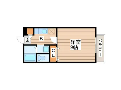 プリマベーラ上杉(1K/2階)の間取り写真