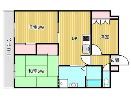 アクティブSII(3DK/2階)の間取り写真