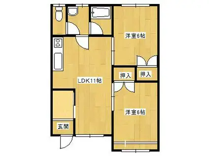 〇メゾンファミール(2LDK/1階)の間取り写真