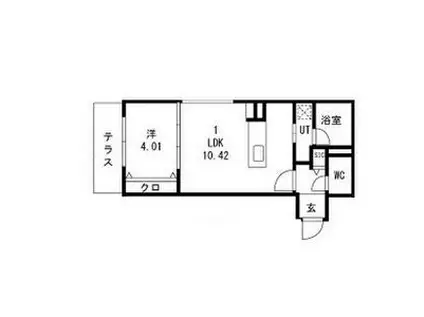SOURIRE GA-南郷通6丁目北MS(1LDK/1階)の間取り写真