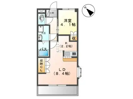 JR指宿枕崎線 宇宿駅 徒歩28分 2階建 築19年(1LDK/1階)の間取り写真