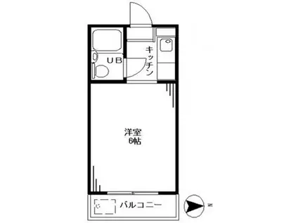 セラン北山(1K/2階)の間取り写真