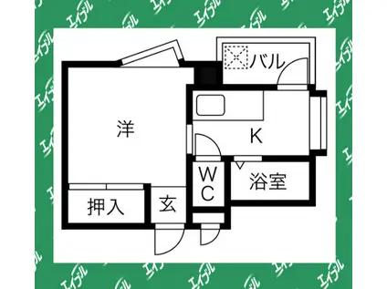 堀田中駒ビル(1K/5階)の間取り写真