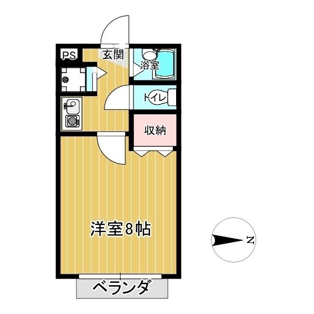 ブールバール北園(1K/1階)の間取り写真