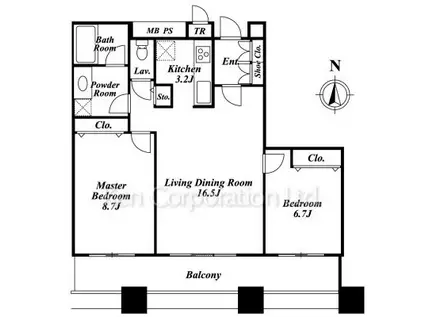 芝浦アイランド エアタワー(2LDK/39階)の間取り写真