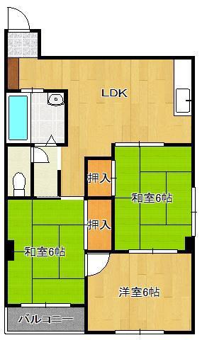 BE-KINGビル (3LDK/5階)の間取り写真