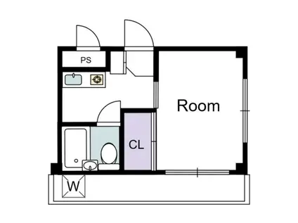 キャッスル(1K/3階)の間取り写真