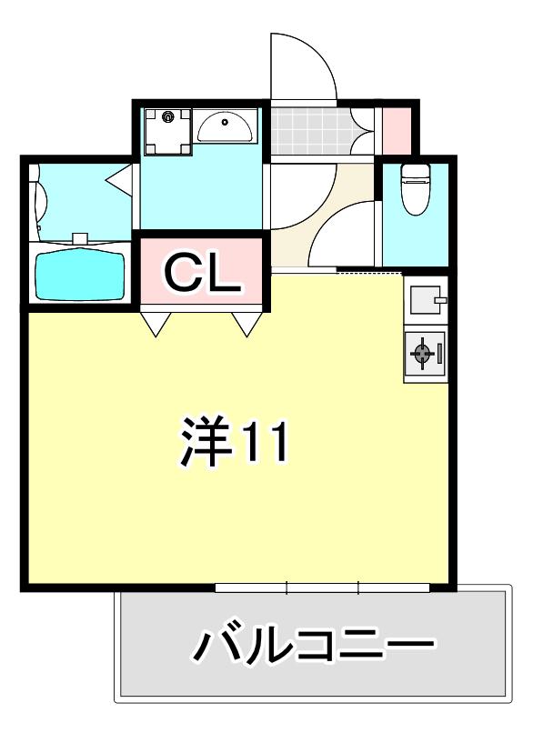 KITANO FLATS PLUS(ワンルーム/5階)の間取り写真