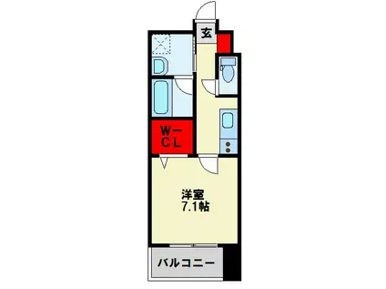 ノースステイツ西小倉(1K/8階)の間取り写真