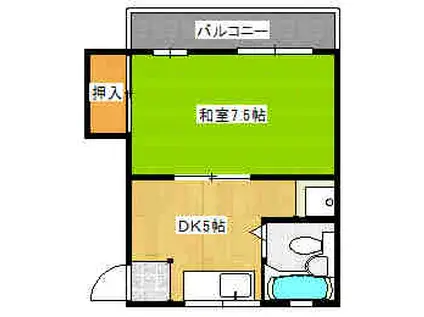 シティハイムプラージュ(1DK/1階)の間取り写真