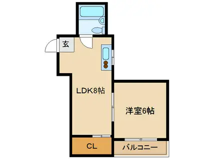 夏山マンション(1LDK/3階)の間取り写真