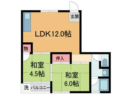 エクセル幸(2LDK/5階)の間取り写真