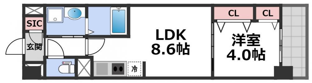 リアライズ小路駅前(1LDK/3階)の間取り写真
