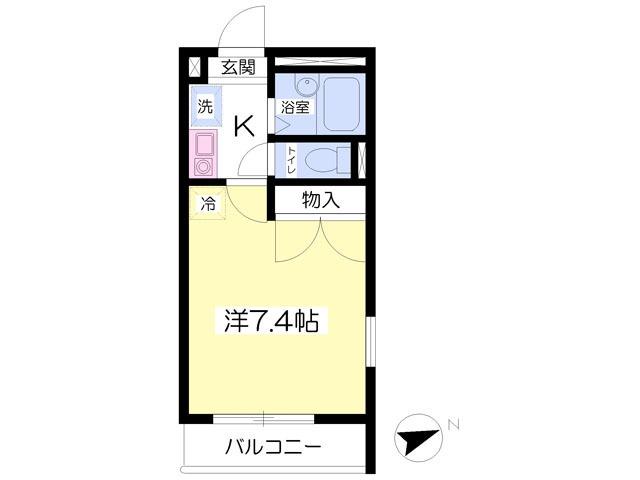 プルニエ(1K/2階)の間取り写真