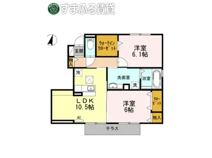 ヴィーブルハウス(2LDK/1階)の間取り写真