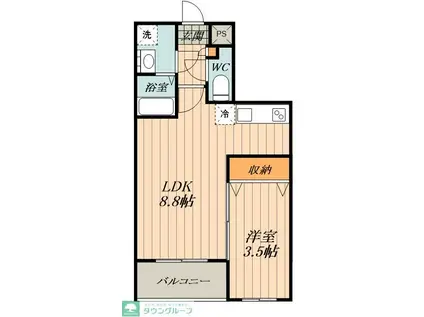 レジデンス中村公園(1LDK/1階)の間取り写真