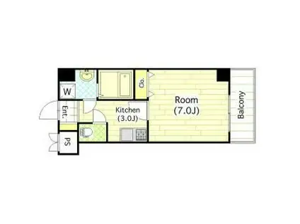 AQUA GALAXY(1K/6階)の間取り写真