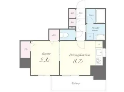 VALENTIA麻布(1DK/11階)の間取り写真