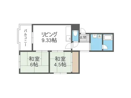 EBA元町 I (2LDK/1階)の間取り写真