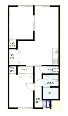 コーポユタカ(2LDK/2階)の間取り写真
