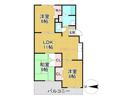 ニュートリヴァンベール(3LDK/1階)の間取り写真