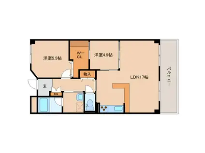 グランシャリオ(2LDK/2階)の間取り写真