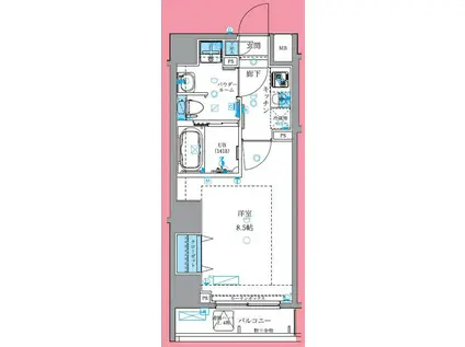 ジェノヴィア中野野方グリーンヴェール(1K/5階)の間取り写真