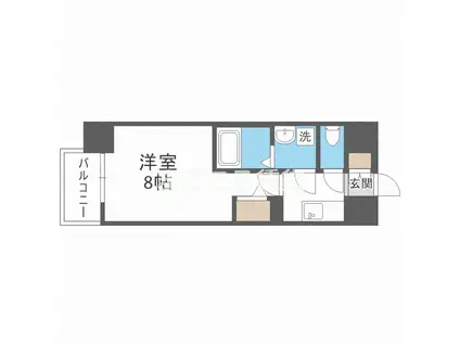 アルグラッド福島サウス(1K/12階)の間取り写真