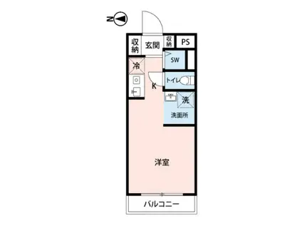 ペガサスマンション経堂(ワンルーム/2階)の間取り写真