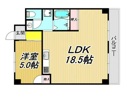 コーポ出口(1LDK/2階)の間取り写真