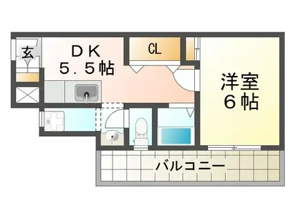 中塚マンション(1DK/4階)の間取り写真