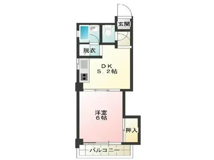 プランドール新宿(1DK/3階)の間取り写真