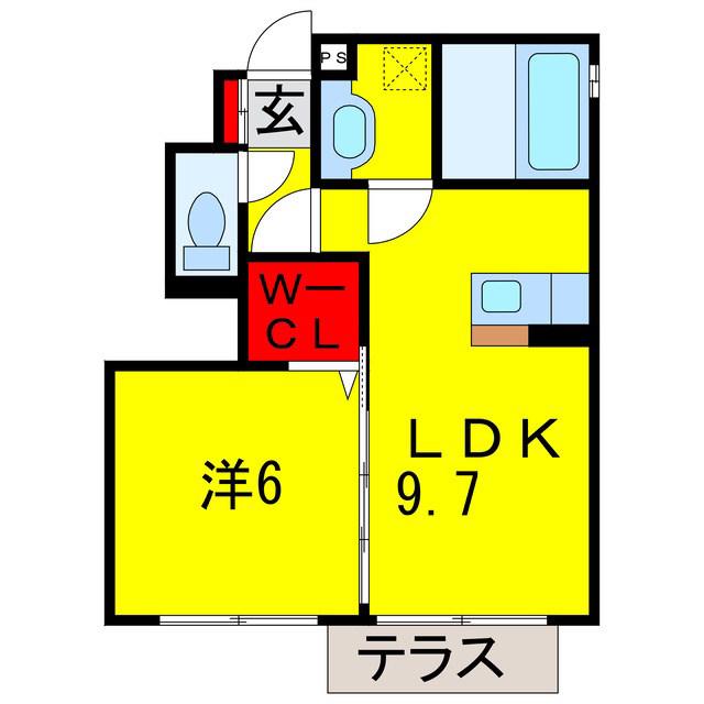 プランドール(1LDK/1階)の間取り写真