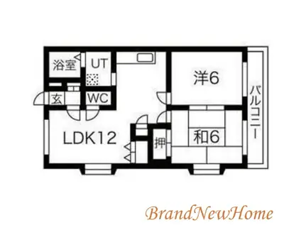 ラグジェレディK壱号館(2LDK/2階)の間取り写真