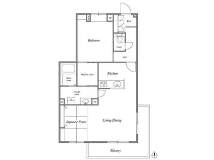 R1 COURT 豊中(2LDK/3階)の間取り写真