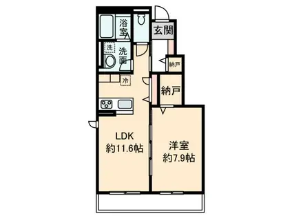 NOAH瑞穂(1LDK/1階)の間取り写真