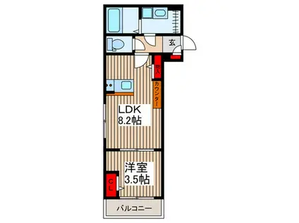 グランエスポワール東浦和(1LDK/2階)の間取り写真