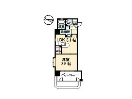 フラットリア御船(1LDK/5階)の間取り写真