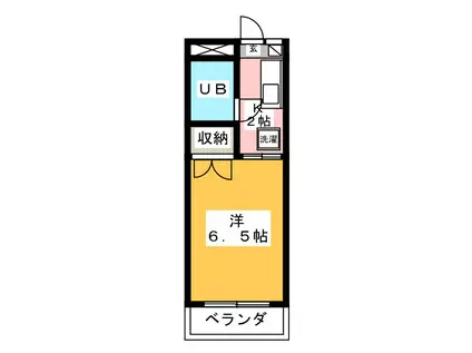 リズ スクエア 北棟(1K/2階)の間取り写真