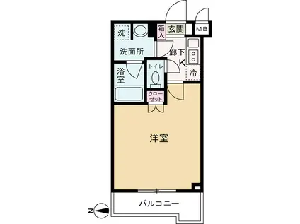 ルーブル武蔵中原伍番館(1K/5階)の間取り写真